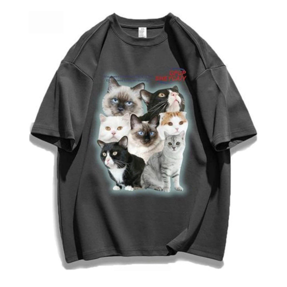 Women Harajuku Fashion Couple Loose Street Style y2k T-Shirt Cartoon Print 3XL